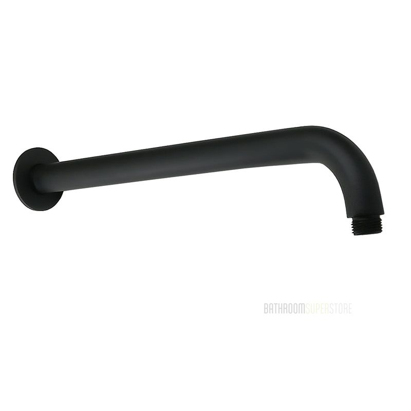 355mm Straight Curve Round Wall Shower Arm - Available in 5 Colours