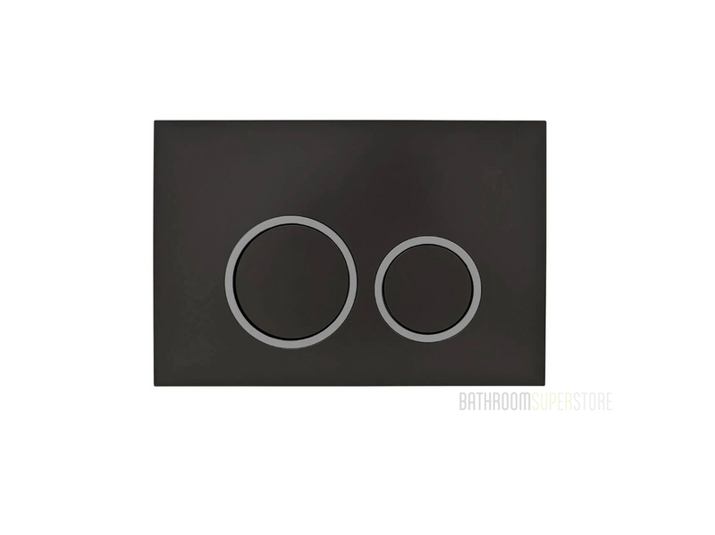 BLACK ROUND (chrome outline) INWALL CISTERN BUTTON