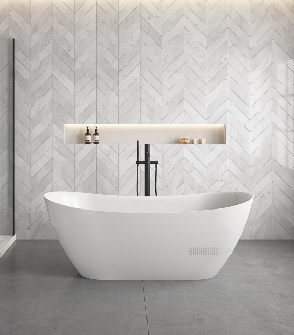 KHEUB SLUKA 1500 OVAL CURVE GLOSS WHITE NO OVERFLOW