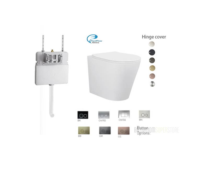 BRAVO-II RIMLESS IN-WALL FLOOR BACK TO WALL TOILET
