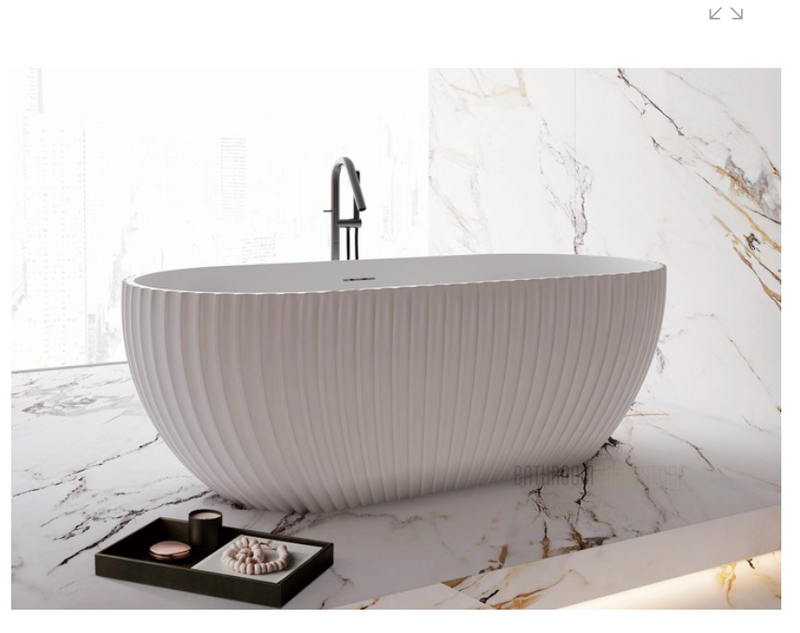 KHEUB CLARENCE 1700 MATTE WHITE FREESTANDING BATH WITH OVERFLOW