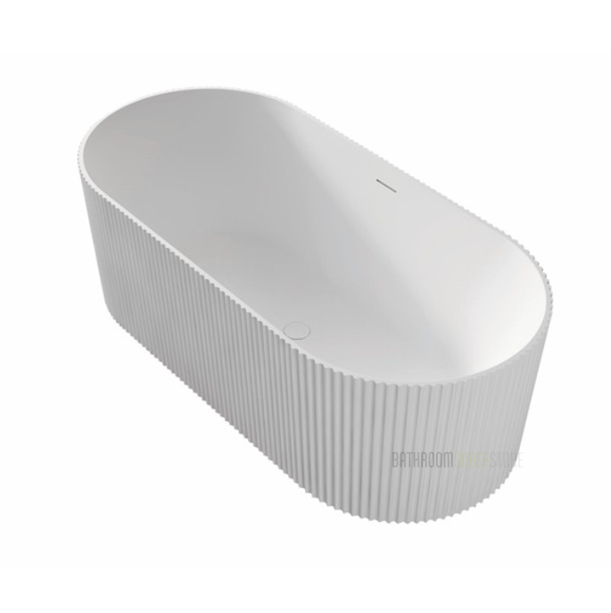 V GROOVE OVAL 1700 GLOSS WHITE WITH OVERFLOW BATH