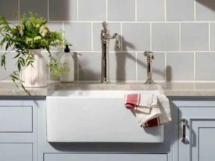 Fireclay farmhouse sink 600*451*253mm - Available in 2 Colours