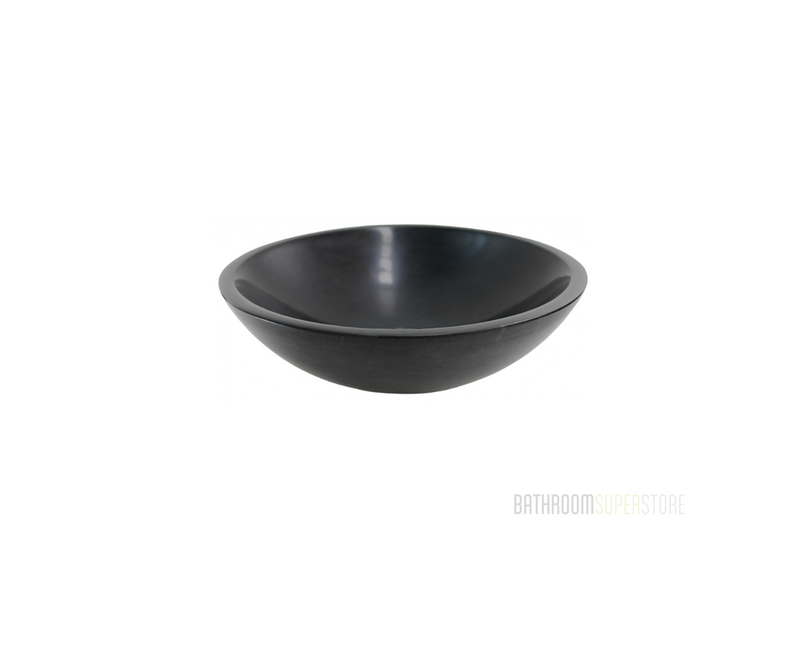 CIRCLA 420*140 Solid Black Marble Round Countertop Vanity Basin