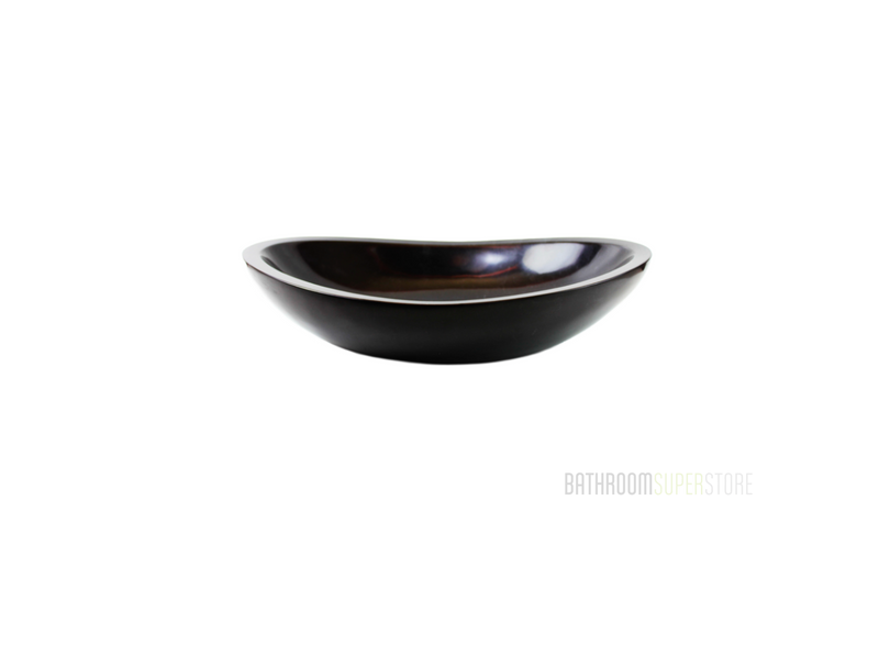 UBER BLACK 600*360*150/120 Black Oval Curve Marble Countertop Vanity Basin