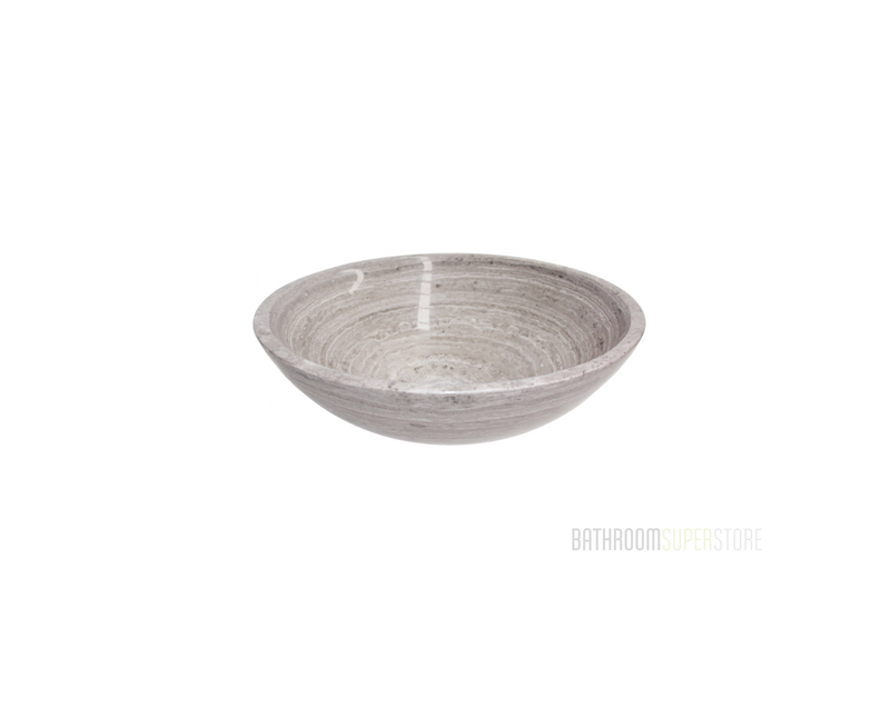 GREY DUSK 420*140 French Grey Vein Round Marble Countertop Vanity Basin