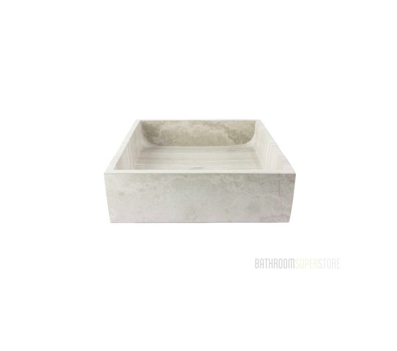 GREY DUSK 400*400*130 French Grey Vein Marble Straight Square Countertop Vanity Basin