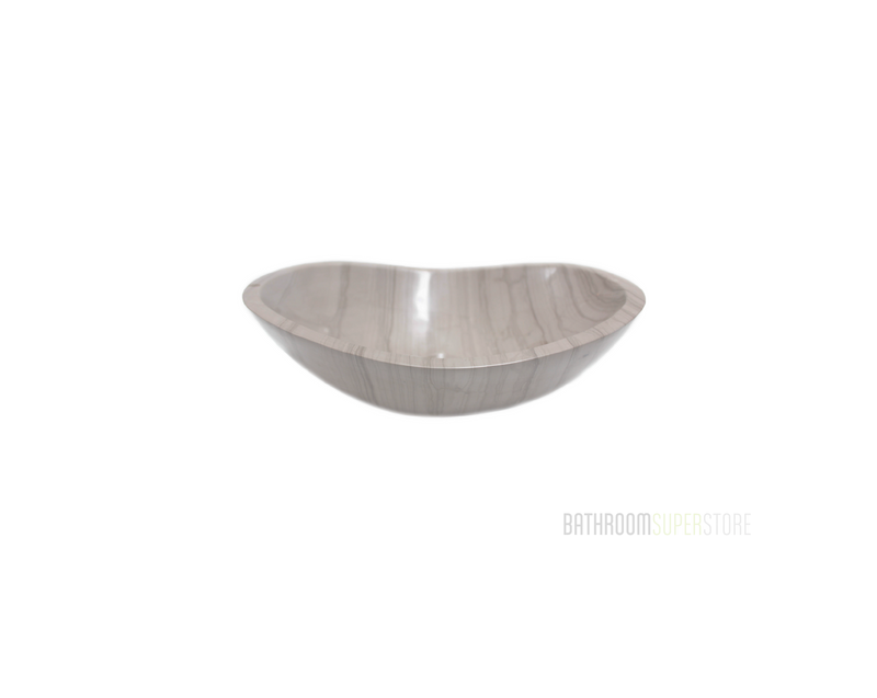 COFFEE 460*360*120/145 Athens Grey Wood Marble Brown Vein Oval Curve Countertop Vanity Basin