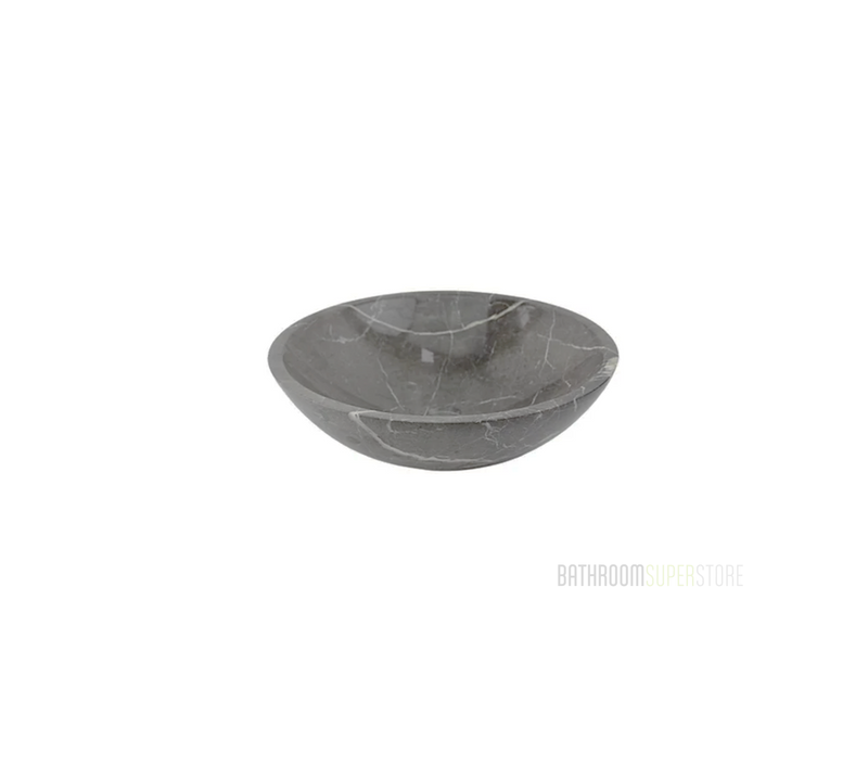 BROWNE 420*140 Trilob Brown & White Vein Marble Round Countertop Vanity Basin