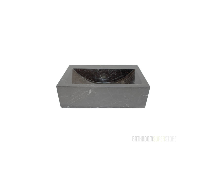 BROWNE STYLUS 400*250*120 Trilob Brown & White Vein Marble Rectangle Compact Countertop Vanity Basin