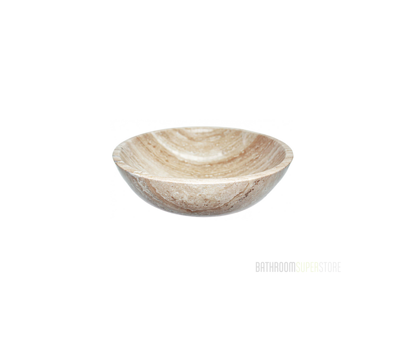 TIRAMISU 420*140 Cream Cavity Stone Travertine Sandstone Round Marble Countertop Vanity Basin