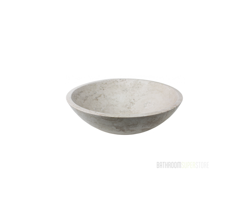 TRAVERTINE 370*120 Compact Creamy White Cavity Natural Stone Round Marble Countertop Vanity Basin