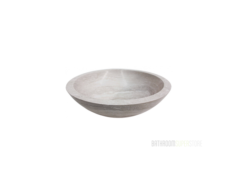 TRAVERTINE 420*140 Thick Edge Creamy White Cavity Natural Stone Round Marble Countertop Vanity Basin