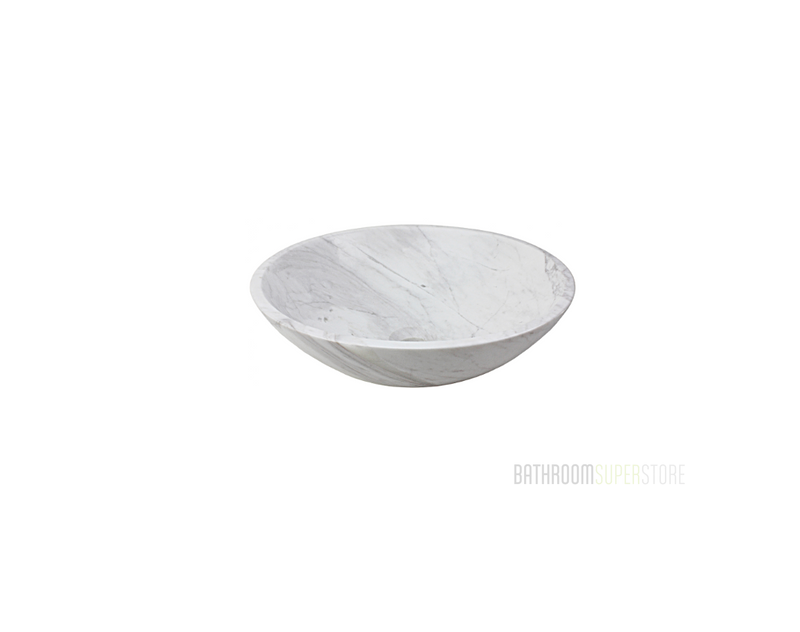 VOLAKAS 420*140 White & Grey Vein Marble Round Countertop Vanity Basin