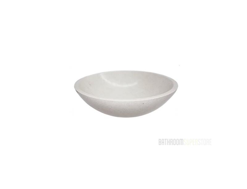 ALBINO 420*140 Beige Cream Marble Round Countertop Vanity Basin