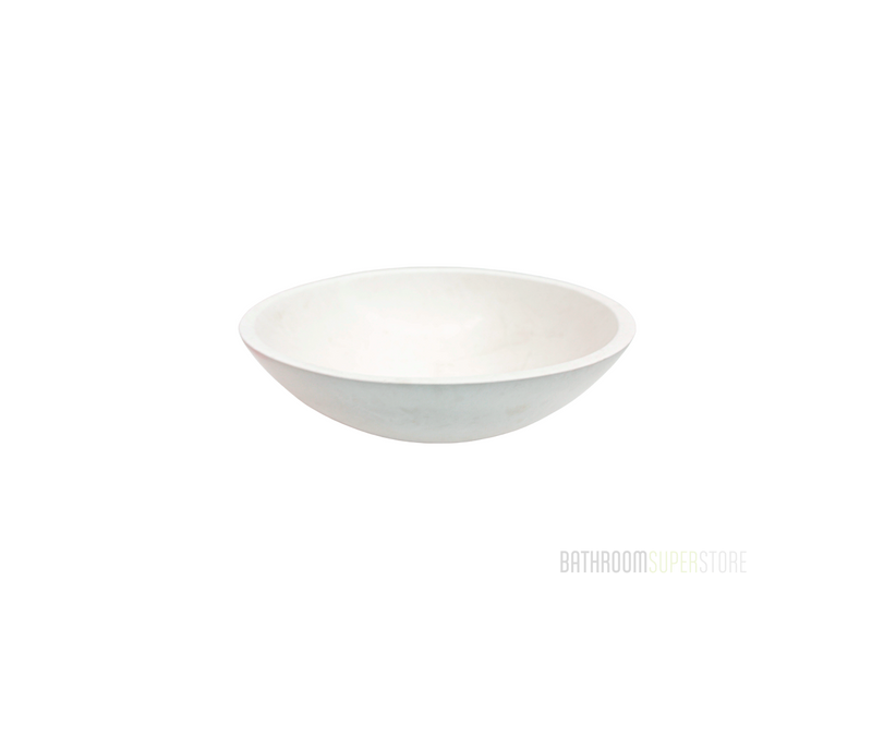 ROYALE 420*140 Royal Batticino White Marble Round Countertop Vanity Basin