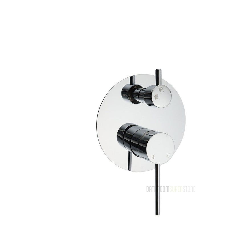 Round Wall Mixer with Diverter 140mm Backing Plate - Available in 5 Colours
