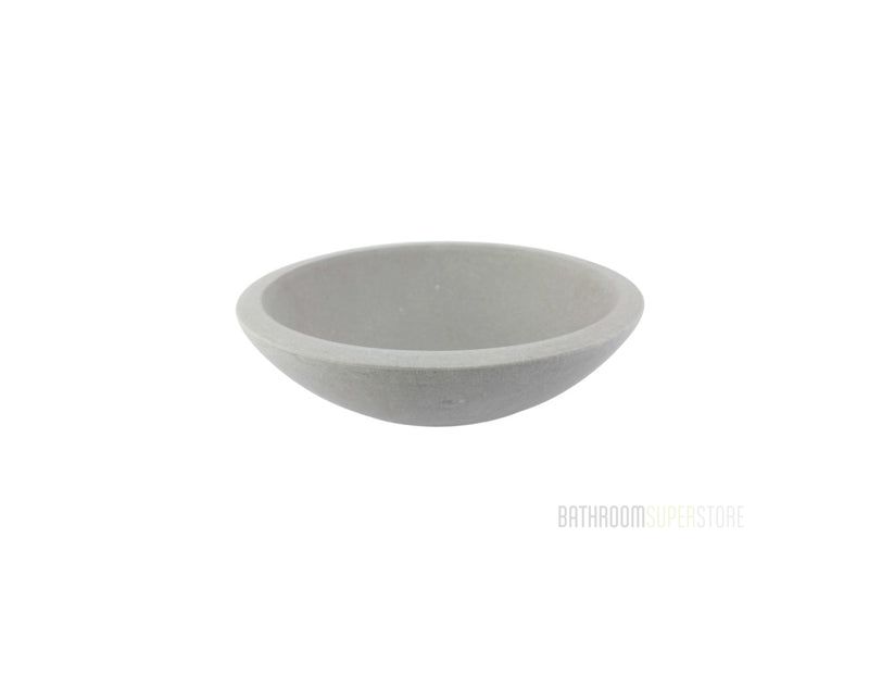 CEMENT MARBLE (MATTE) 420*140 Grey Thick Edge Round Marble Countertop Vanity Basin