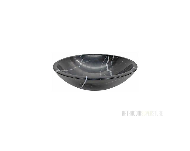 NERO 420*140 Black & White Vein Round Marble Countertop Vanity Basin