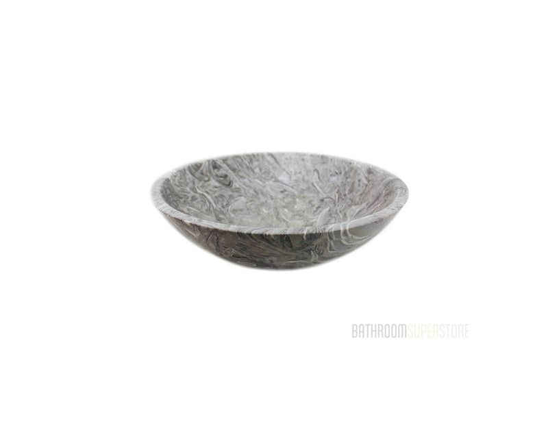 WHELK (MATTE FINISH) 420*140 Whelk Fossil Grey Swirl Round Marble Countertop Vanity Basin