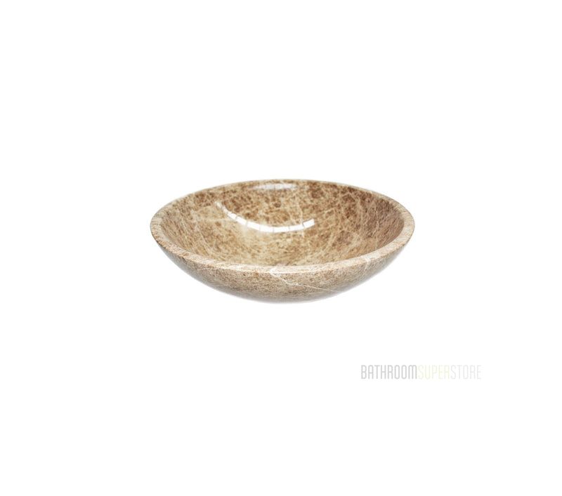 CRYSTAL 420*140 Turkey Emperador Light Brown & Cream Vein Round Countertop Vanity Basin