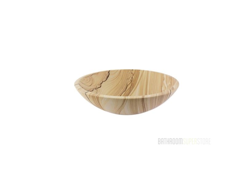 SANDSTORM Matte 420*140 Wood Vein Sandy Brown Round Marble Countertop Vanity Basin