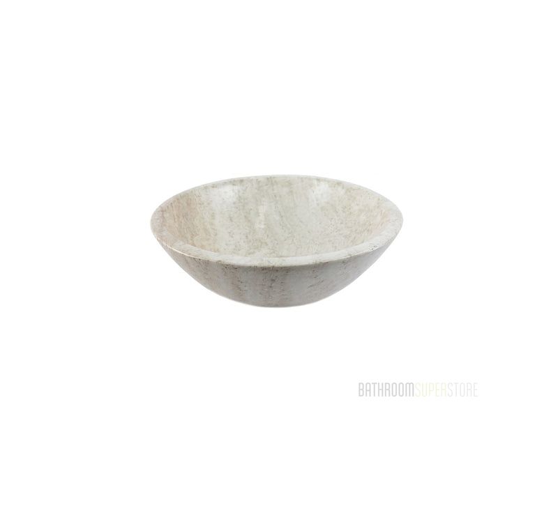 TRAVERTINE 325*120 Compact Creamy White Cavity Natural Stone Round Marble Countertop Vanity Basin