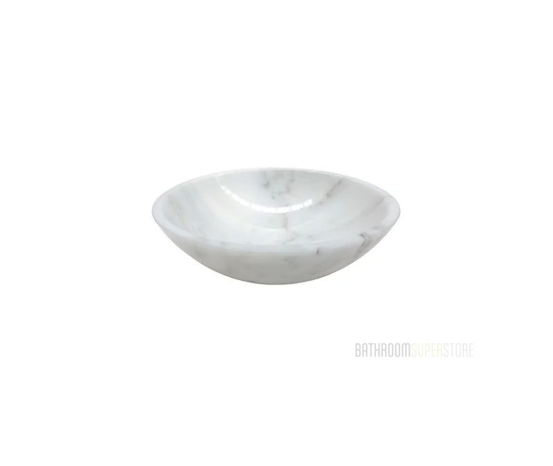 WHITE VEIN (COMPACT) 365*120 White & Grey Vein Marble Round Countertop Vanity Basin