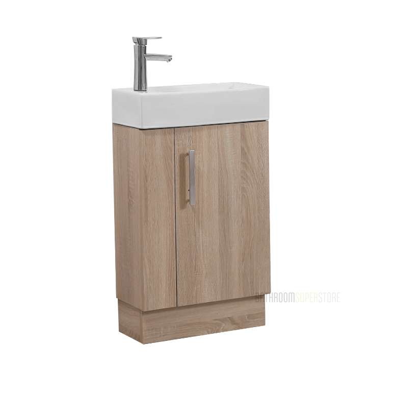 500mm FLOOR VANITY LIGHT OAK WITH CERAMIC TOP