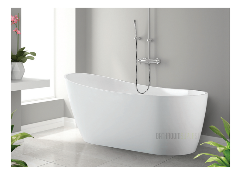 NOVAL 1500 FREESTANDING GLOSS WHITE OVAL CURVED