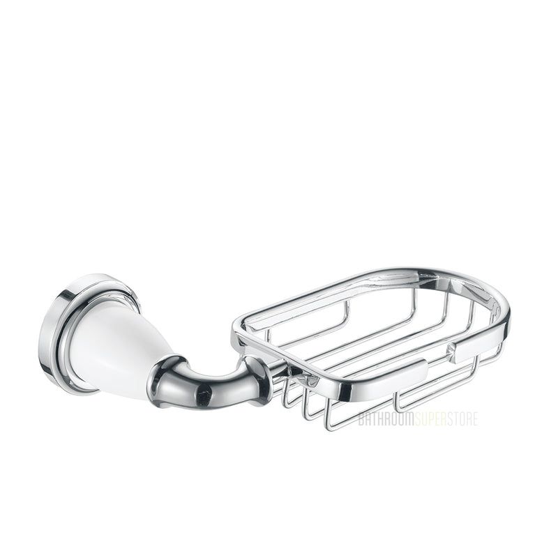 Traditional Sovereign Series Soap Dish Chrome & White